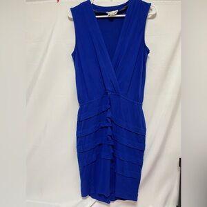 NICOLE MILLER ARTELIER Royal‎ Blue Short Scrunched Dress Women's Size M EUC